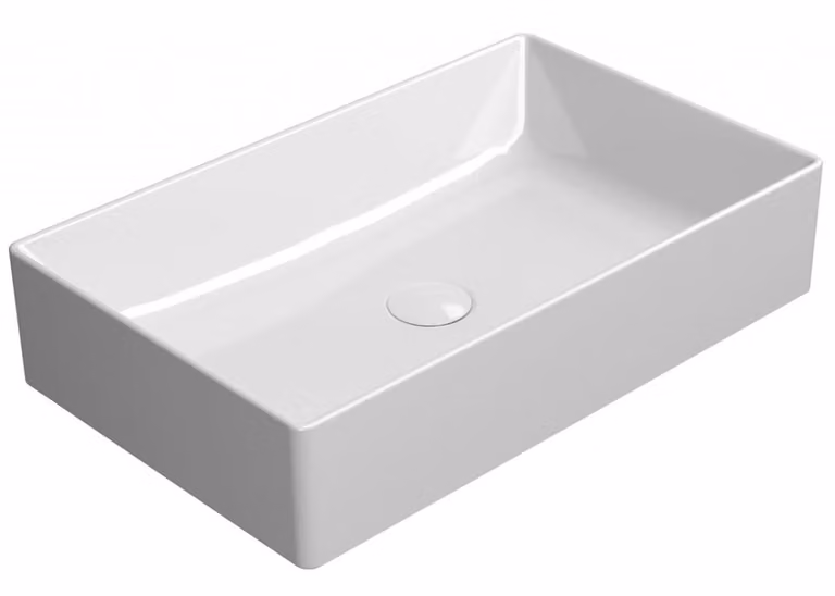 Sapho GSI Kube X - Lavabo da appoggio, 60x37 cm, senza sfioratore, ExtraGlaze, bianco 945311