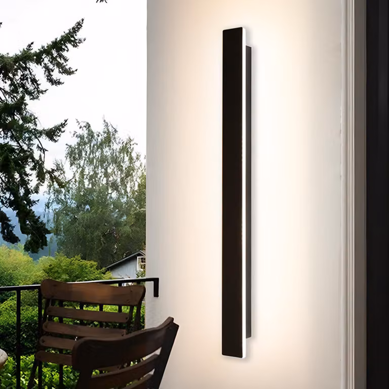Lampada a LED da parete, 25W, 115cm, nera, grado di protezione IP65, temperatura di colore 4000K
