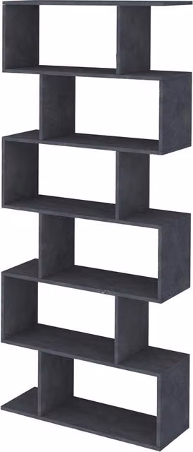Libreria Moderana 80x24,6x191,8 cm Calli Bianco Lucido e Ardesia