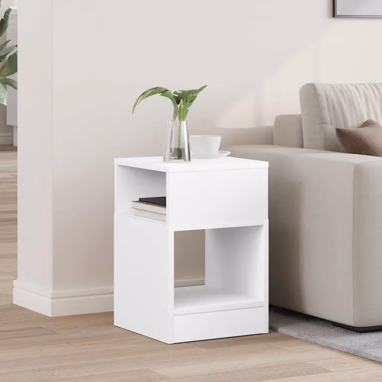 Tavolino moderno vidaXL bianco in legno MDF L/P/H: 30,5 x 30 x 45 cm