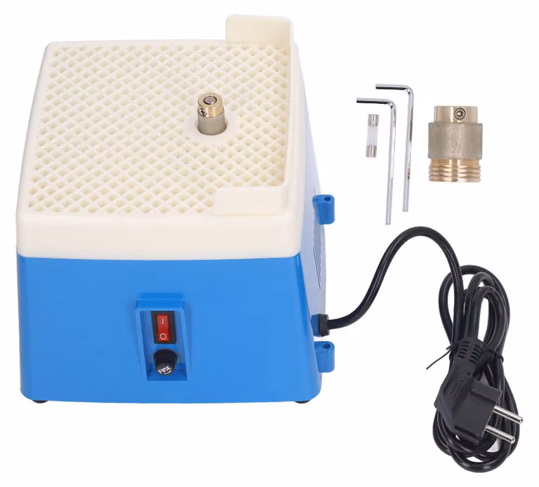 Macchina per la molatura del vetro, modello mini, portatile, set di strumenti per la lavorazione artistica del vetro, antipolvere, con punta da 1 pollice, colore blu