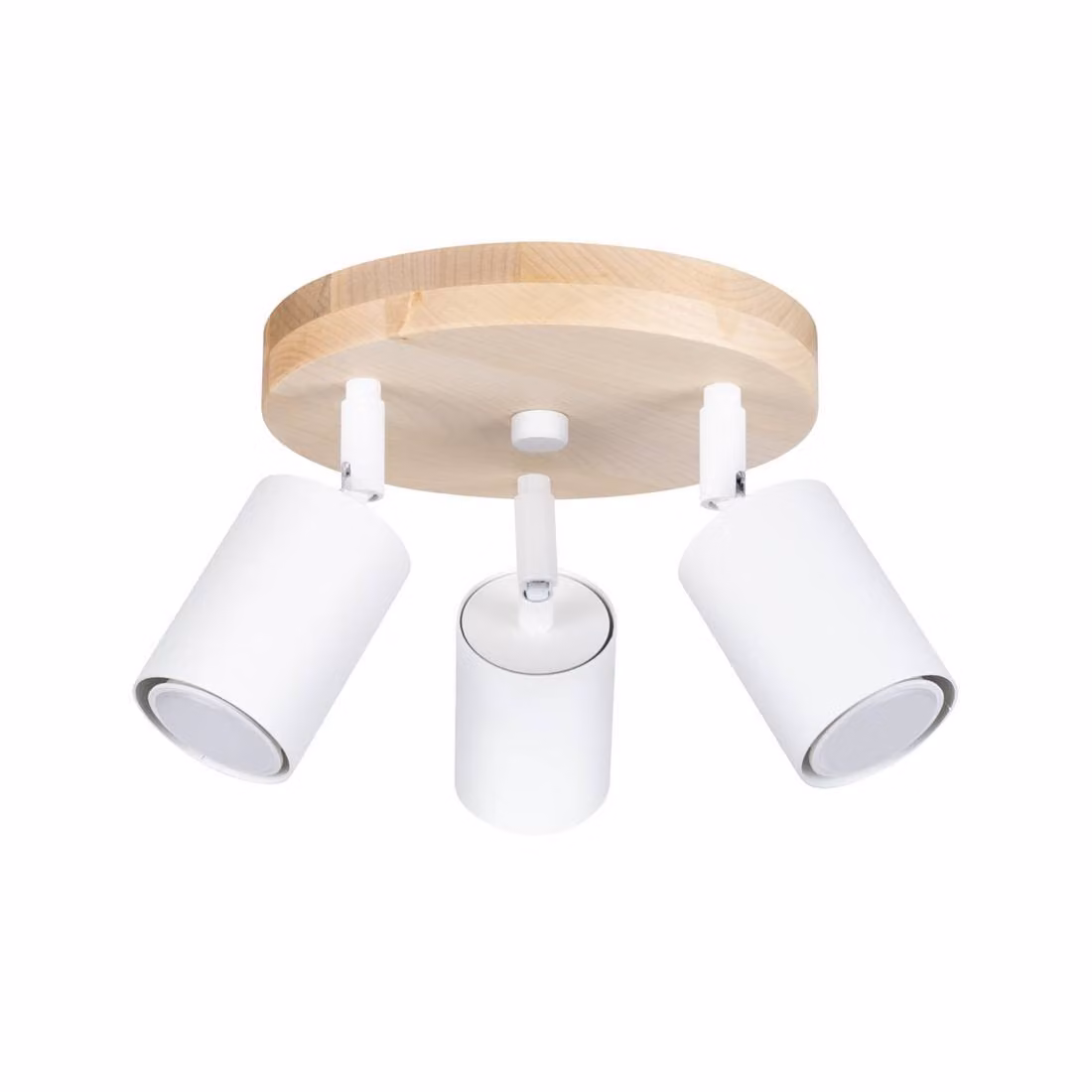 Lampada a soffitto VERDO 3P bianco 3xGU10 10W acciaio/legno 17x33x33cm Sollux Lighting