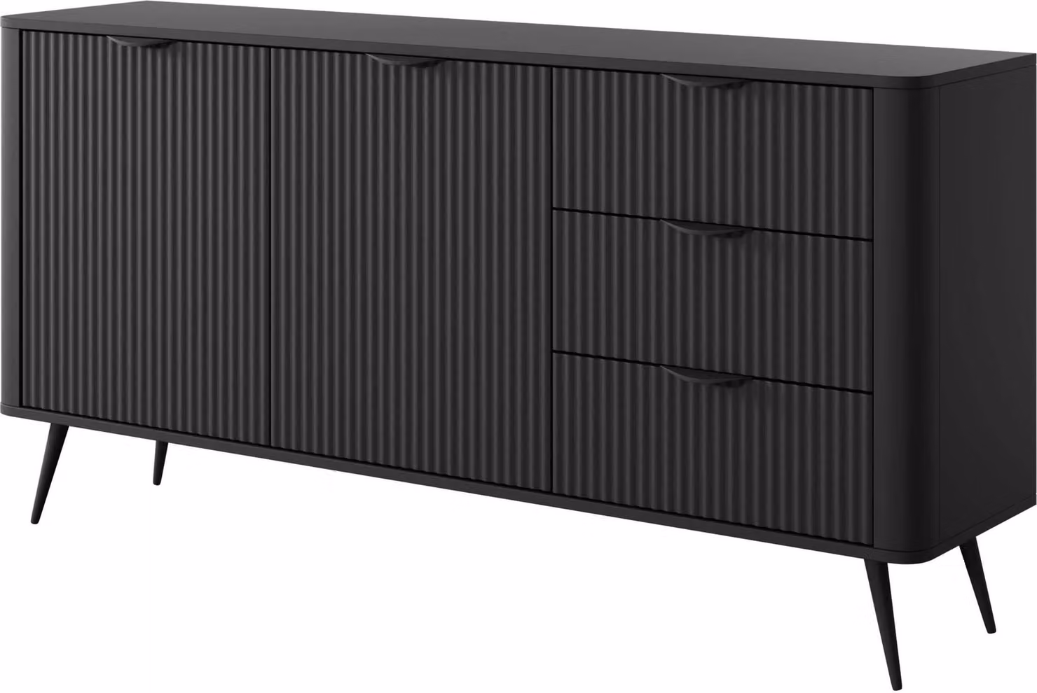 FURNLUX Credenza Lante Nero 163cm / Colore principale: Nero / Dimensioni: 163 x 81 x 38 cm