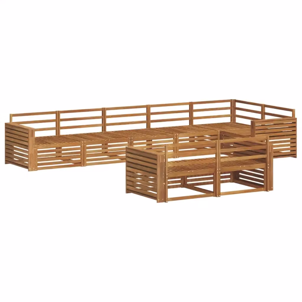 Set di divani da esterno a L vidaXL in legno di acacia massello marrone con cuscini inclusi – 2