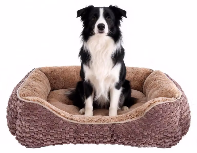 Cuccia per cani in peluche, extra grande, marrone, 89 x 64 x 23 cm, lavabile in lavatrice, antiscivolo