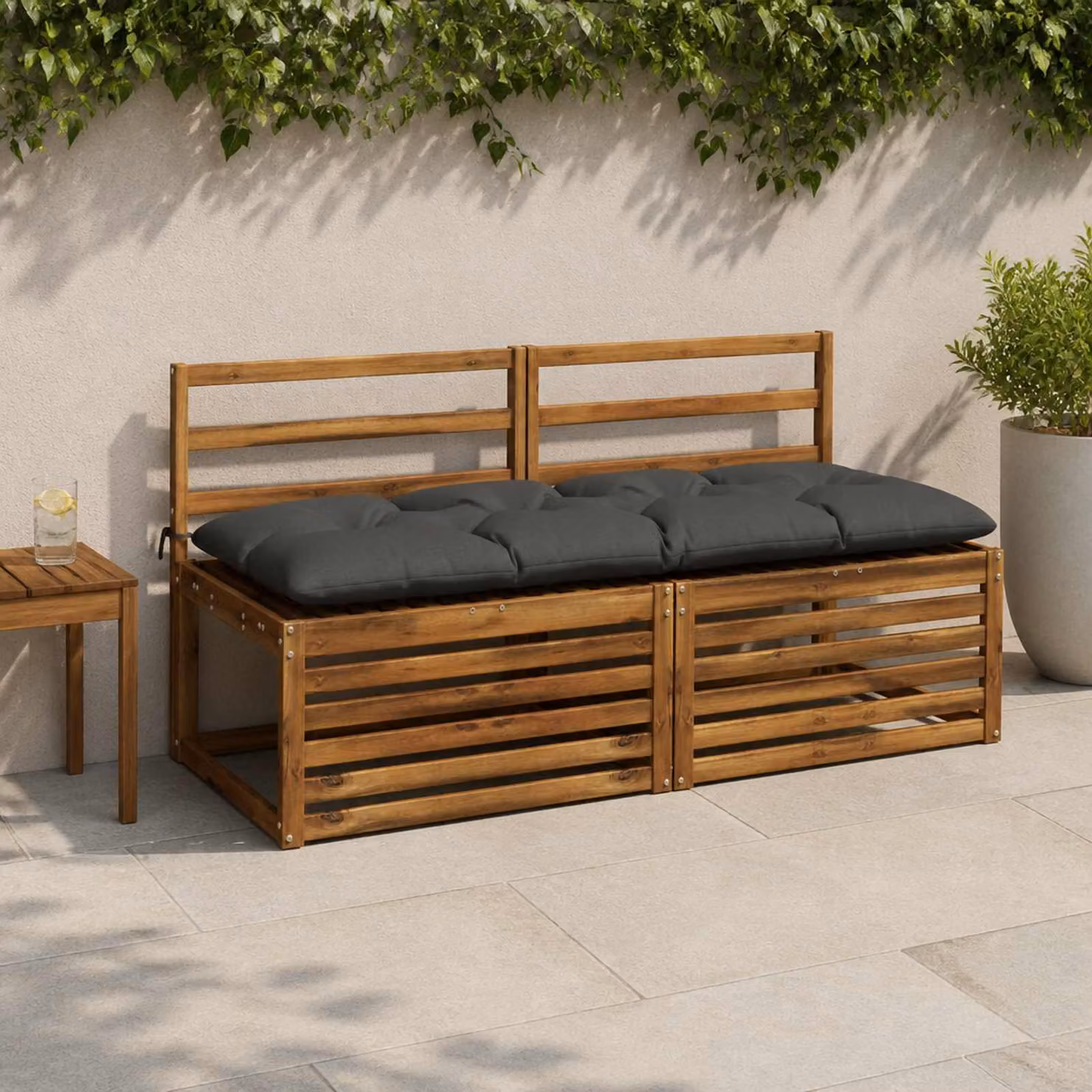vidaXL Cuscini per Panchina VIANEN 2 pz 100% Poliestere Antracite