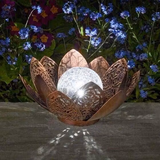 Lampada solare da giardino, con motivo a forma di fiore, LED multicolore, 8 cm