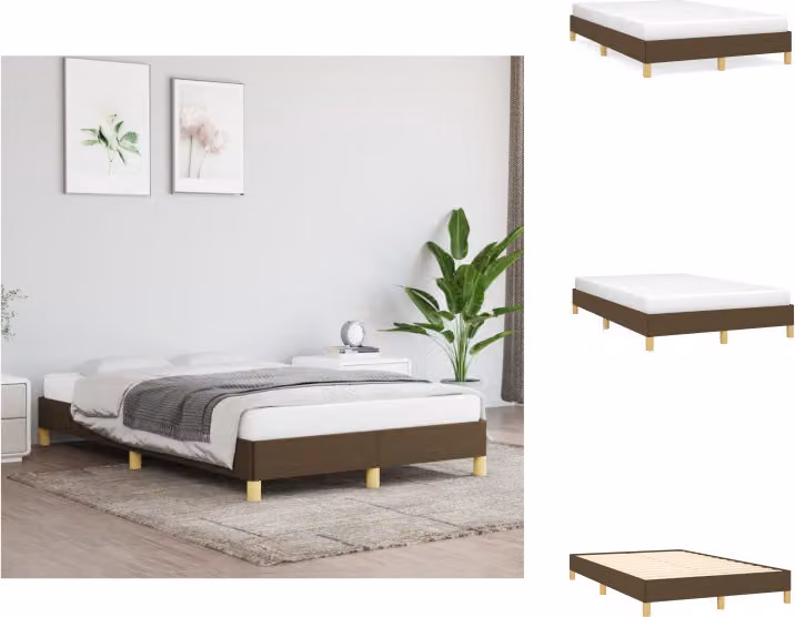 vidaXL Struttura letto in tessuto marrone scuro 120x200 cm - Letti e strutture letto