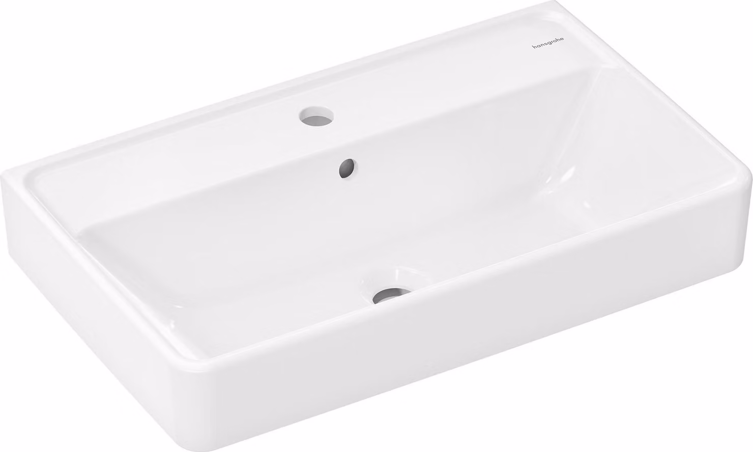 hansgrohe Xanuia Q lavabo compact, avec trou pour robinet, avec trop-plein, 650x390mm, SmartClean, blanc, 61128450, 61128450