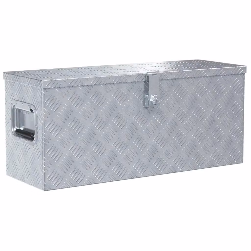 Cassetta in alluminio vidaXL colore argento L: 76,5 cm, P: 26,5 cm, H: 33 cm – 2
