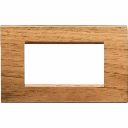 Placca 4P BTicino Living Light in Noce Nazionale marrone con finitura in legno massello LNA4804LNC – 2