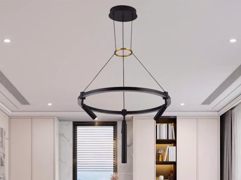 Lampada a sospensione LED con cavo, inclusa di telecomando, 85W - Modello J7303/B