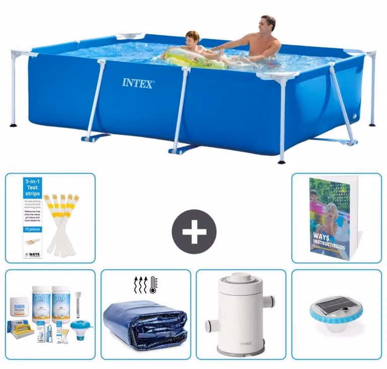 Piscina fuori terra rettangolare - 260x160x65 cm - composta da 5 parti, modello S54