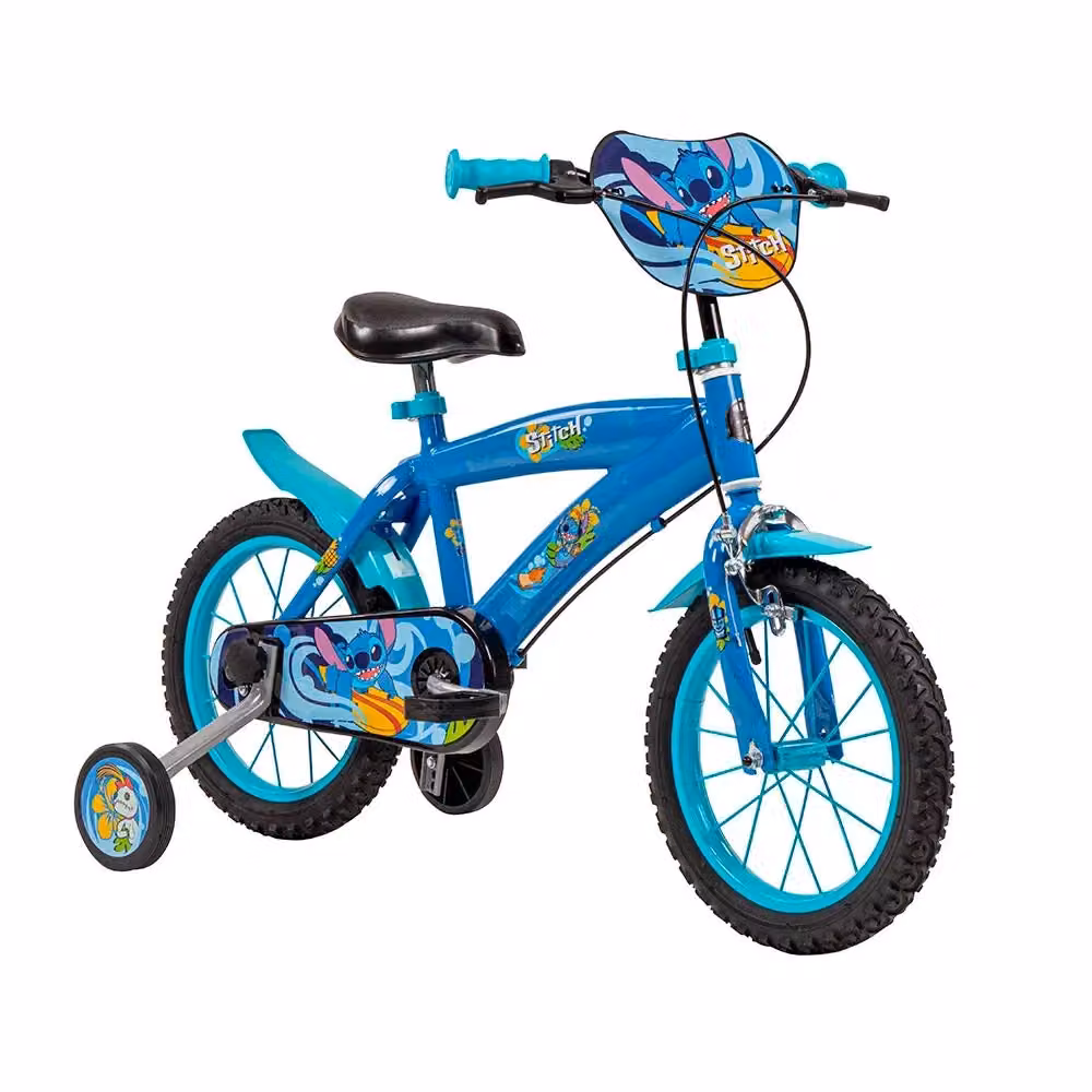 Bicicletta per bambino Disney Stitch blu con 2 freni e ruote da 14 pollici – 2