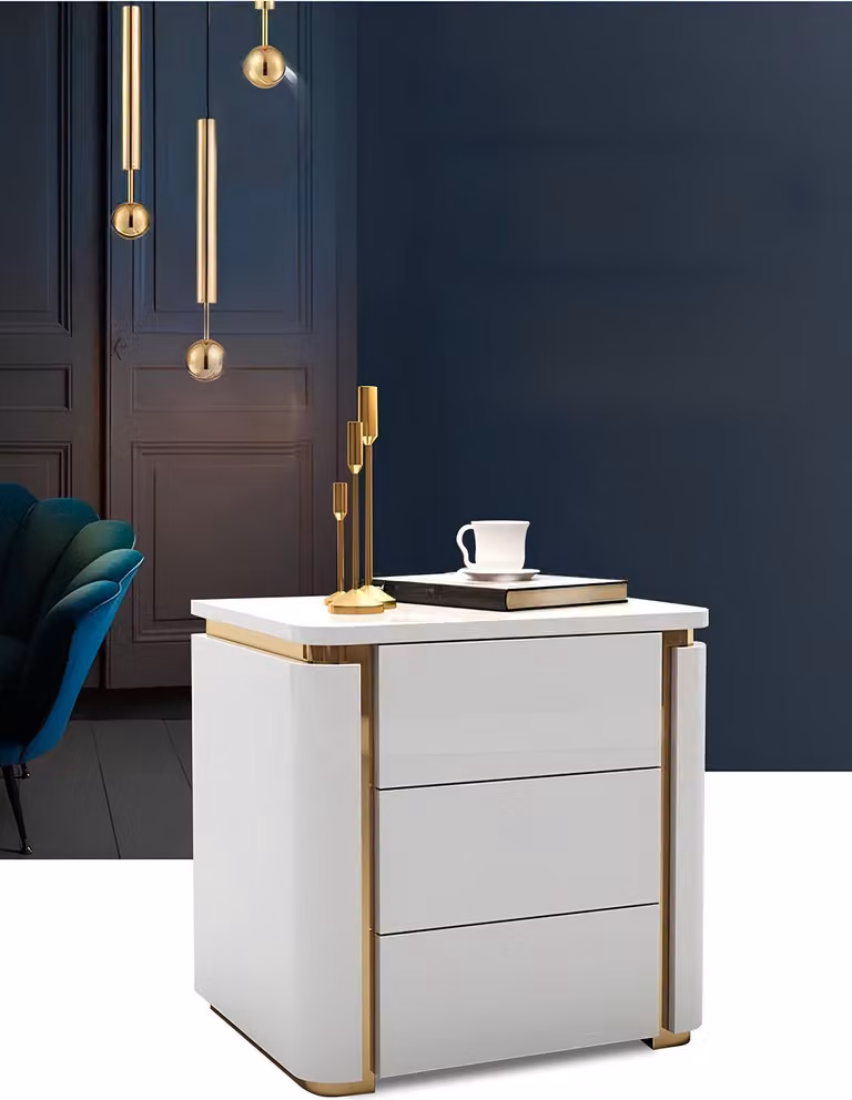 Nacht Tisch Konsole Beistell Schlaf Zimmer Metall Glanz Tische Konsolen Designer