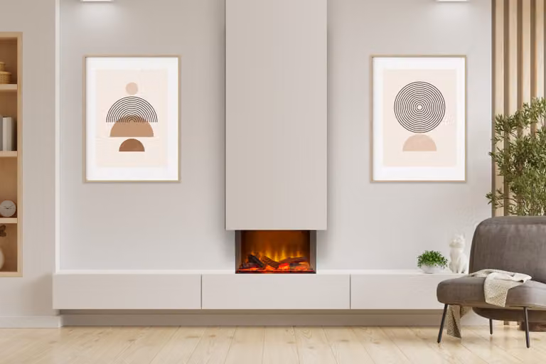 Acantha Aspire 50 camino elettrico da incasso, 3D LED, 49 × 55,5 × 23,5 cm, per parete multimediale, 1/2 kW, telecomando