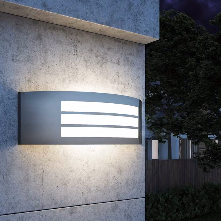 Luce da parete per esterno vidaXL in acciaio inox color argento con protezione IP44 per giardino e terrazza
