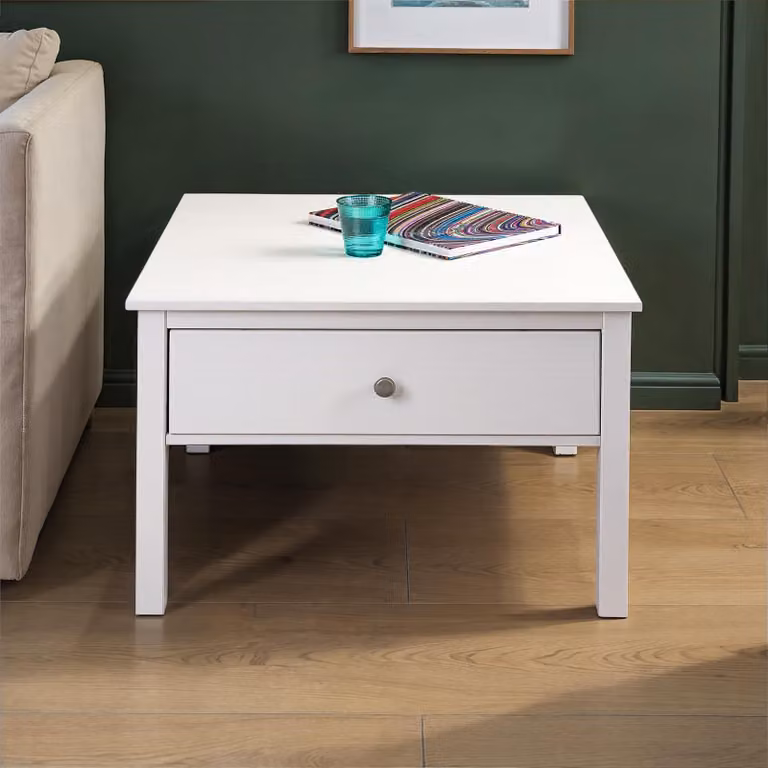 Tavolino da salotto Inter Link in legno massello di pino, con cassetto – Colore: rovere