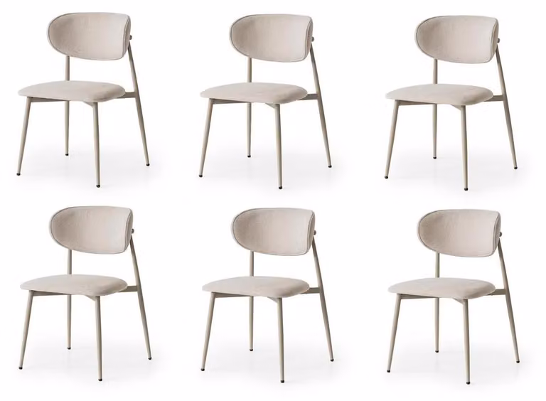Set di 6 sedie beige: comode, moderne, eleganti, morbide, classiche