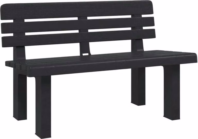Panchina da Giardino Antracite 110x52x71 cm in Polipropilene
