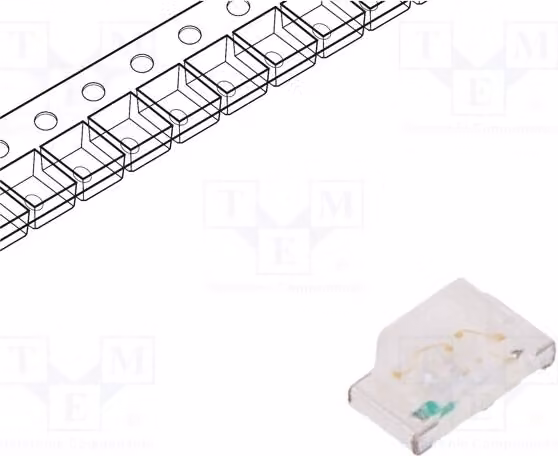 10 LED, tecnologia SMD 0603, blu, 120÷300 mcd, angolo di emissione 140°, dimensioni 1,6x0,8x0,7 mm, tensione di funzionamento 2,8÷3,5V, codice prodotto RF-BUB191TS-CE