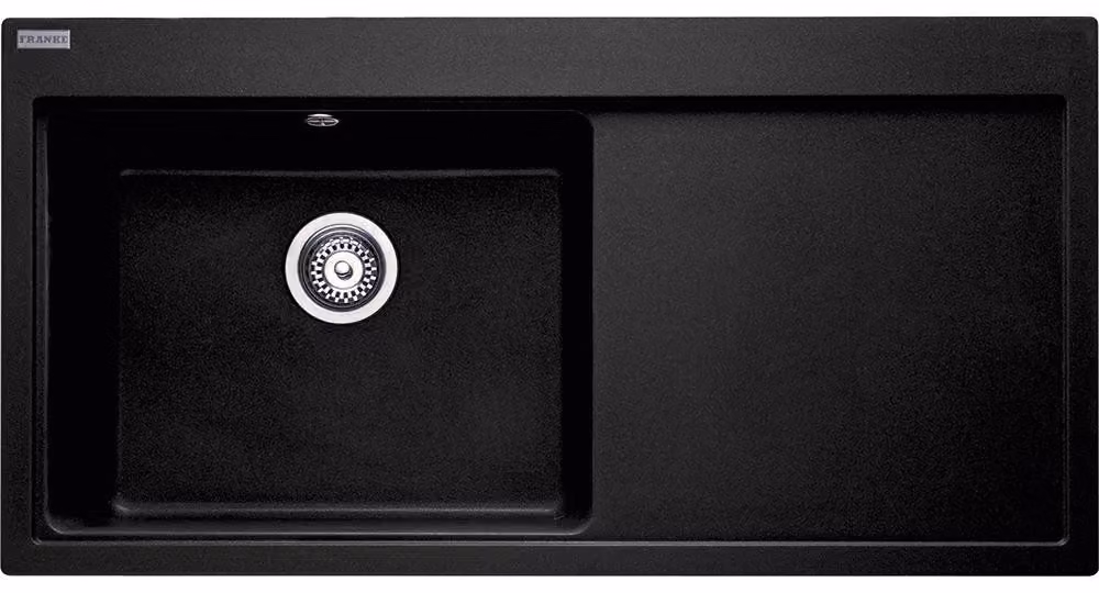Lavello FRANKE MYTHOS MTG 611 in ONYX con vasca a sinistra e valvola a pulsante / Dimensioni del foro 980 x 495 mm / Lavello da incasso / Lavello in granito