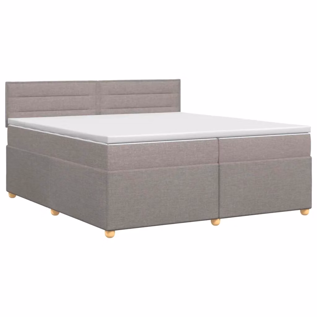Letto box spring con materasso ibrido vidaXL in tessuto Tortora L/P: 200 x 200 cm – 2