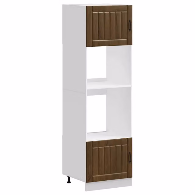 Pensile da cucina | Armadi Forno 2 pz Lucca Rovere Marrone in Legno Multistrato