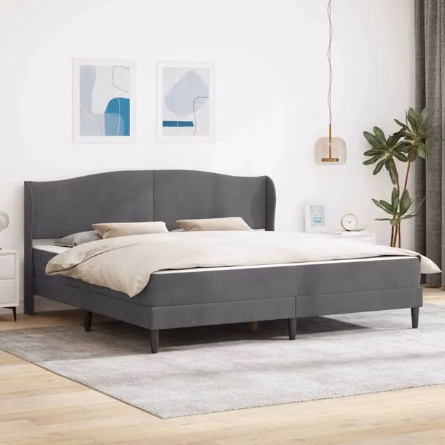 Struttura letto con materasso Grigio Scuro 180 x 200 cm Velluto 3415368