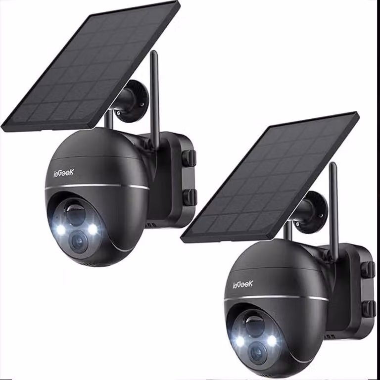 Telecamera di sorveglianza solare - ZS-GX1S - Per uso esterno - 1080p Full HD - Doppio obiettivo - Batteria da 5200 mAh - Visione notturna a colori - Resistente alle intemperie