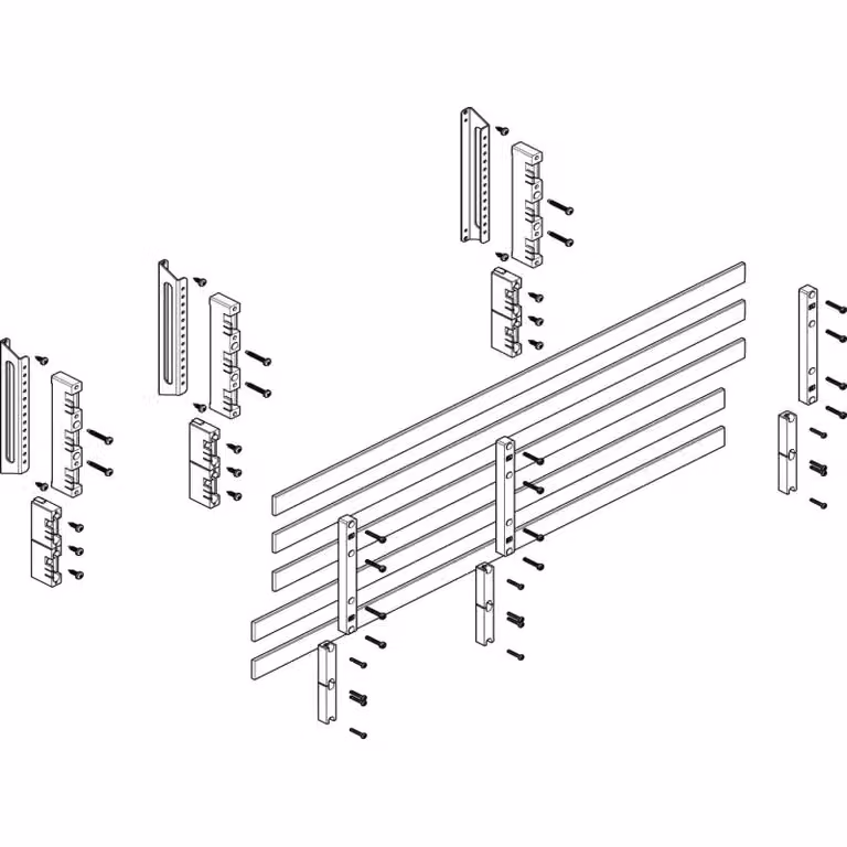 Modulo barra collettrice ABN a incasso 3FB/3RE 60 mm con rame 30x5 mm, a 5 poli, EBM 32 mm MTSC33645