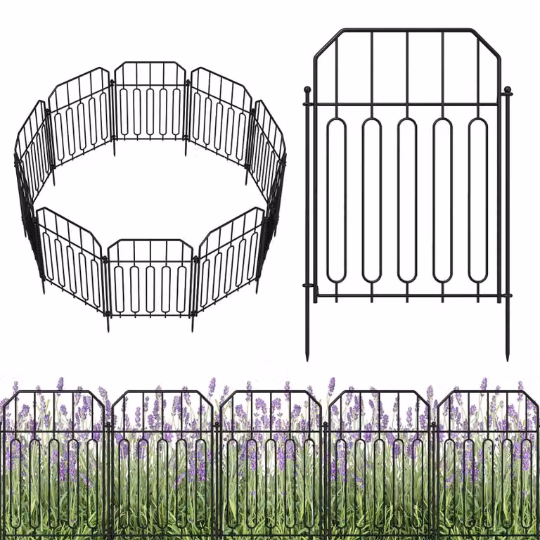 Recinzione da giardino recinzione decorativa temporanea - 10 pannelli - Acciaio inossidabile - Per giardino e piscina
