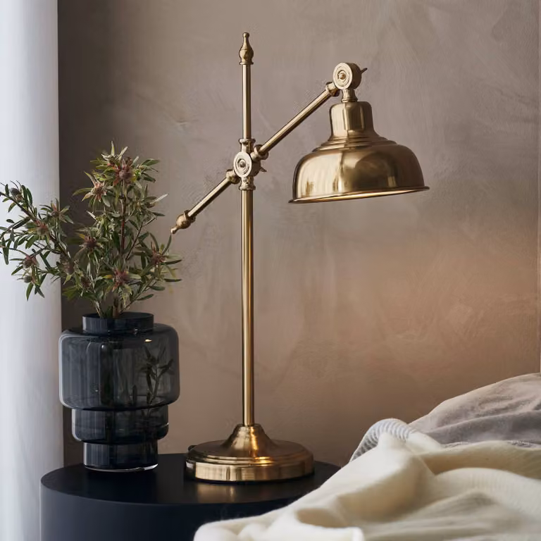 Markslöjd Lampada da scrivania Grimstad, Ottone / Oro, Soggiorno / Sala da pranzo, Metallo, Lampada da tavolo