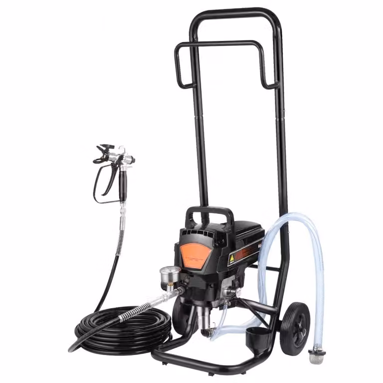 Spruzzatore airless a cavalletto, 950 W, 3000 PSI, spruzzatore di vernice elettrico con carrello Nuovo titolo in tedesco: "Spruzzatore di vernice airless a cavalletto - 950 W, 3000 PSI - Spruzzatore di vernice elettrico con carrello"