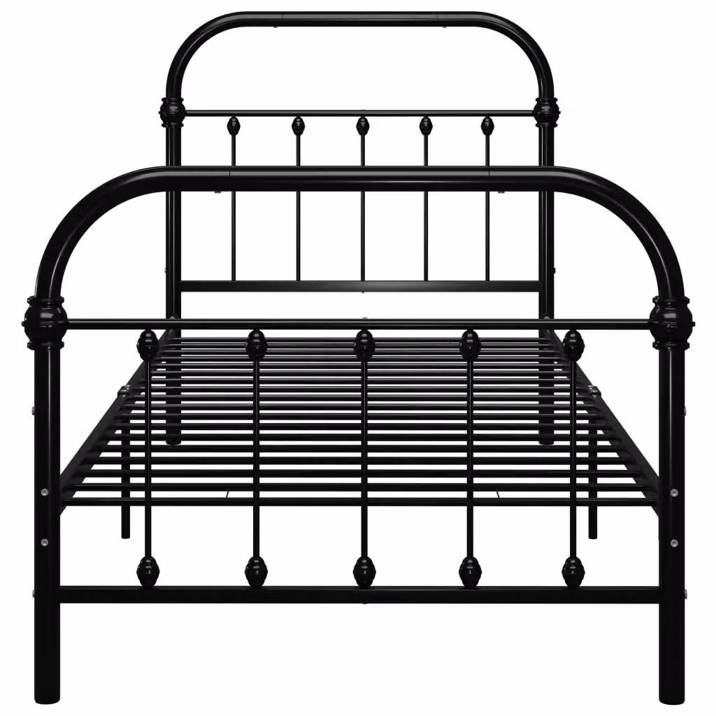 Letto in metallo nero vidaXL L/P/H: 100 x 200 cm – 2