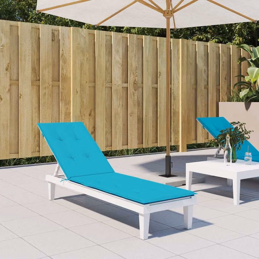 vidaXL Cuscino per Sedia a Sdraio Turchese in Tessuto Oxford Idrorepellente e Traspirante con Imbottitura in Schiuma L 180 x P 50 cm
