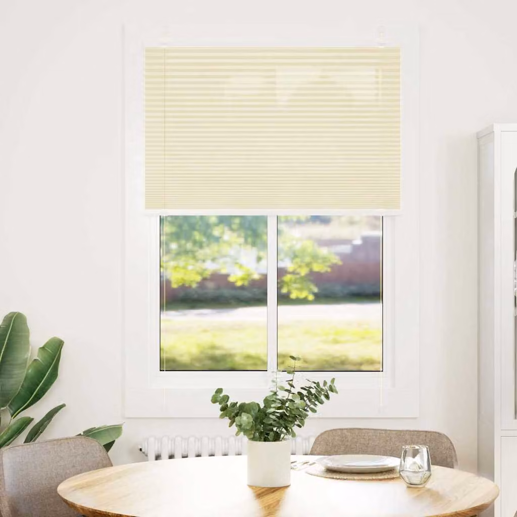 vidaXL Tenda Plissettata Crema 100x150 cm Larghezza Tessuto 99,4 cm
