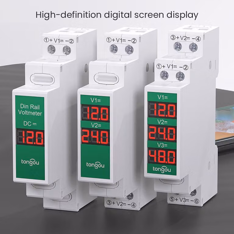 Voltmetro compatto a corrente continua DC11V-310V Display digitale LED intelligente Voltmetro Rilevatore per montaggio su guida