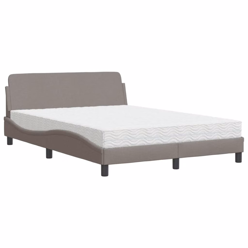 Letto con Materasso Dover Tortora 140x190 cm in Tessuto