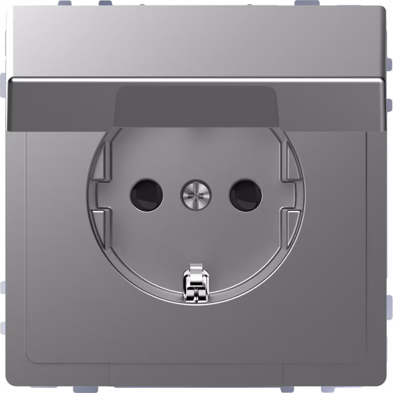 Merten MEG2310-6036 Presa di corrente con coperchio incernierato + protezione tattile avanzata D-Life acciaio inox laccato