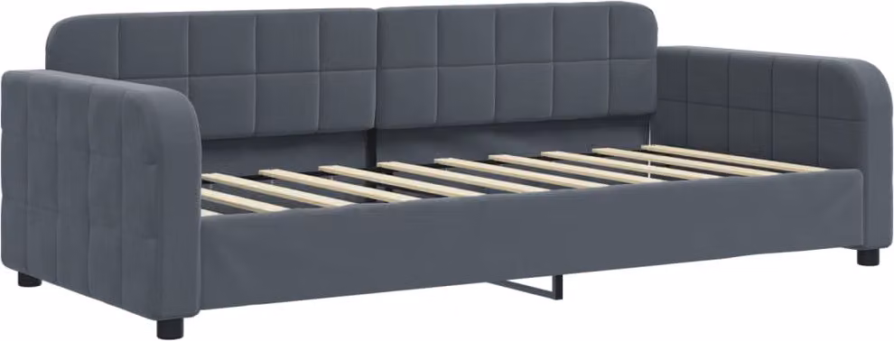 Letto da Giorno Grigio Scuro 90x190 cm in Velluto