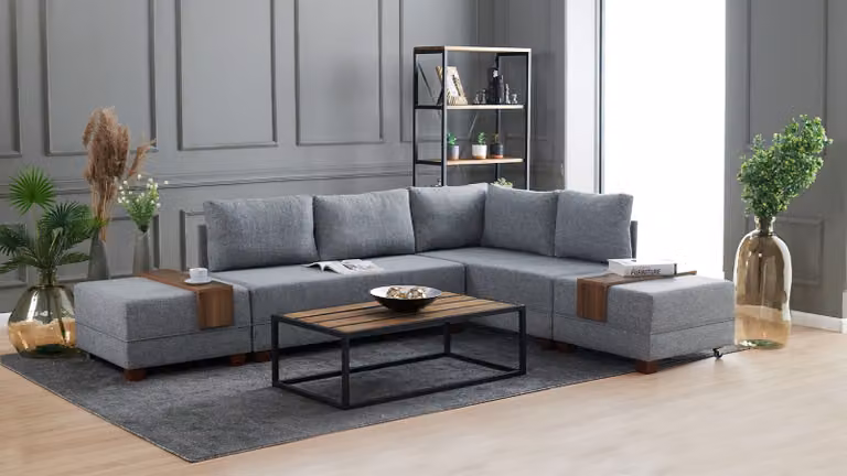 Hanah Home, Fly- BLC1003, grigio, divano letto, struttura: Legno / pannello di fibra