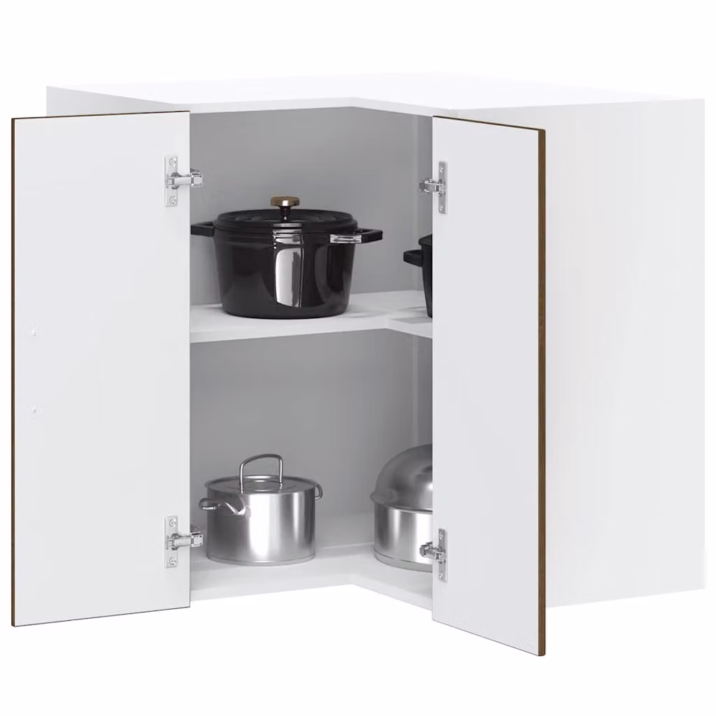 Pensile da cucina ad angolo moderno vidaXL in MDF e composito, marrone e bianco, L: 60 cm, P: 57 cm, H: 30 cm