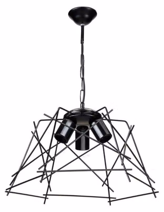 Lampada a sospensione 3 luci in metallo asimmetrico Tena MDL3854 colore nero