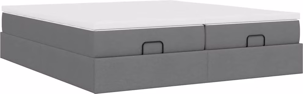 Struttura Letto Pouf con Materassi 200x200 cm in Tessuto