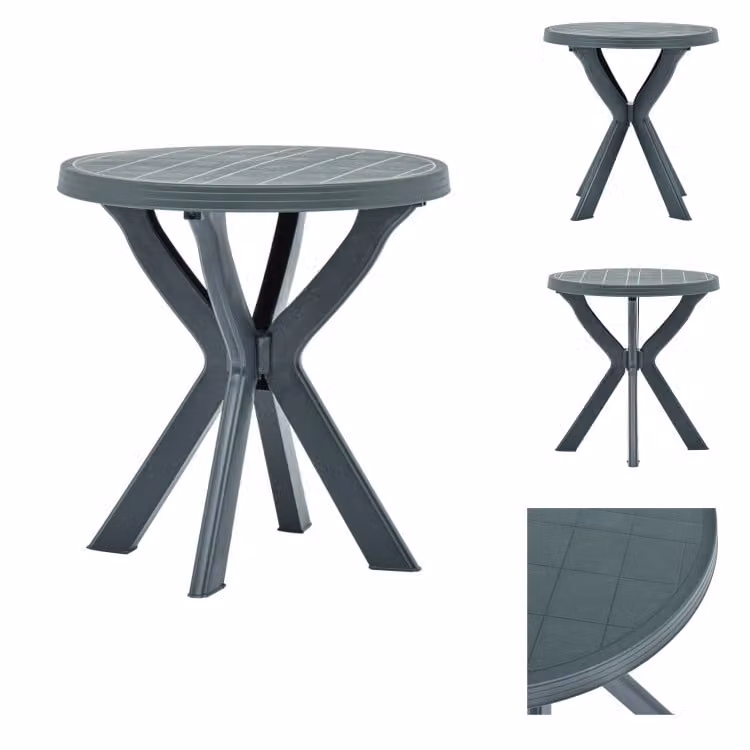vidaXL Tavolo da bistrot verde Ø70 cm in plastica - Tavoli da giardino