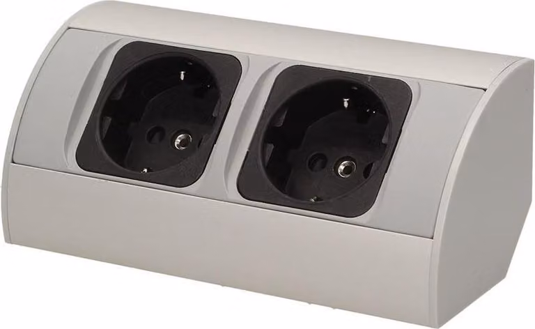 Presa Schuko ORNO OR-AE-1303/G(GS), doppia, 230V, 3680W, cavo 0,5 m