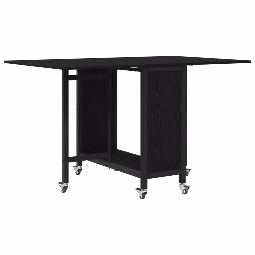 Tavolo da pranzo pieghevole con ruote vidaXL nero L: 130 cm, P: 80 cm, H: 76,5 cm – 2