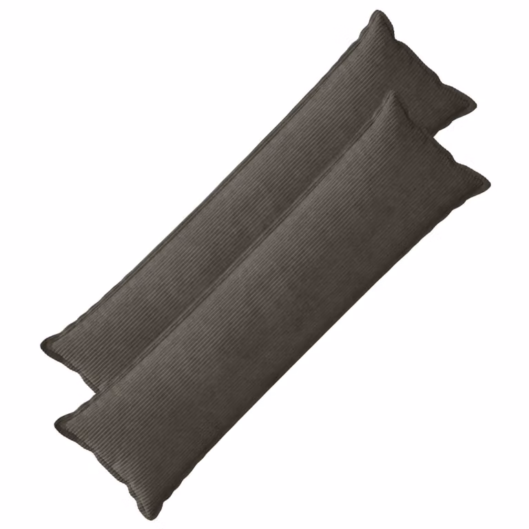 Set di 2 federe vidaXL HOUTEN in velluto a coste colore antracite, L 145 cm x P 40 cm