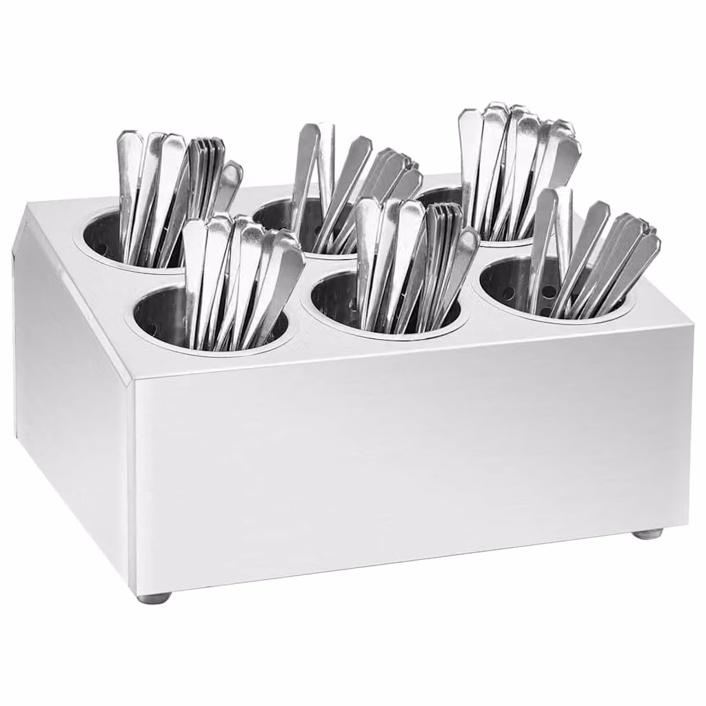 vidaXL Portaposate Quadrato in Acciaio Inox Color Argento L/P/H: 38,5 x 30,5 x 20,0 cm